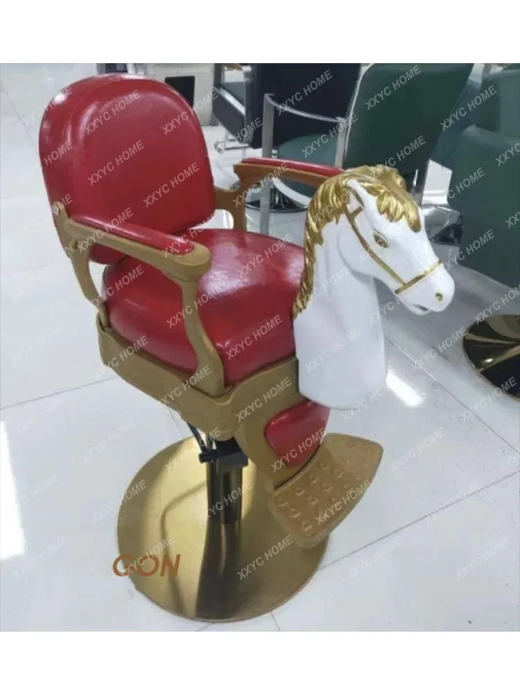 

Children's Hair Cutting Chair Infant for Hair Salon Hairdressing Retro Trojan Lifting Chair