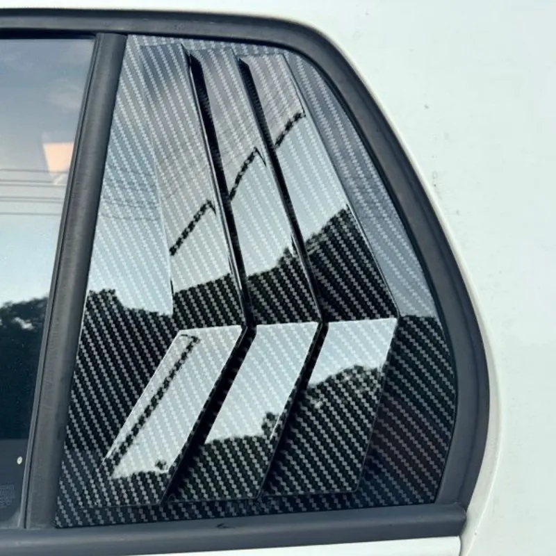 For Car Volkswagen Golf 6 09-12 Carbon Fiber Rear Car Window Shutter Cover Louver Side Vent Trim Triangle Modified Accessories