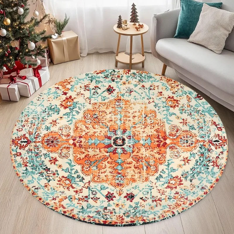 

Винтажные ковры в богемном этническом стиле с круглым принтом для гостиной, ванной комнаты, напольный коврик, маленькие коврики для спальни