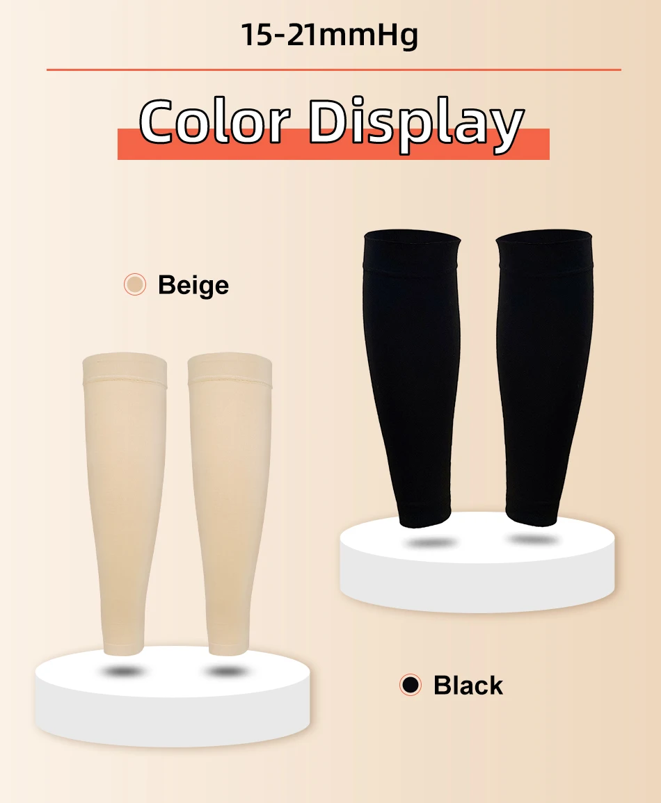 Legbeauty 15-21mmHg Übergroße Kompressions-Wadensocken für Damen, Elastische Athletische Laufsocken ohne Fuß, Wadenkompressionsstrümpfe gegen Krampfadern, S-7XL – Detail 3