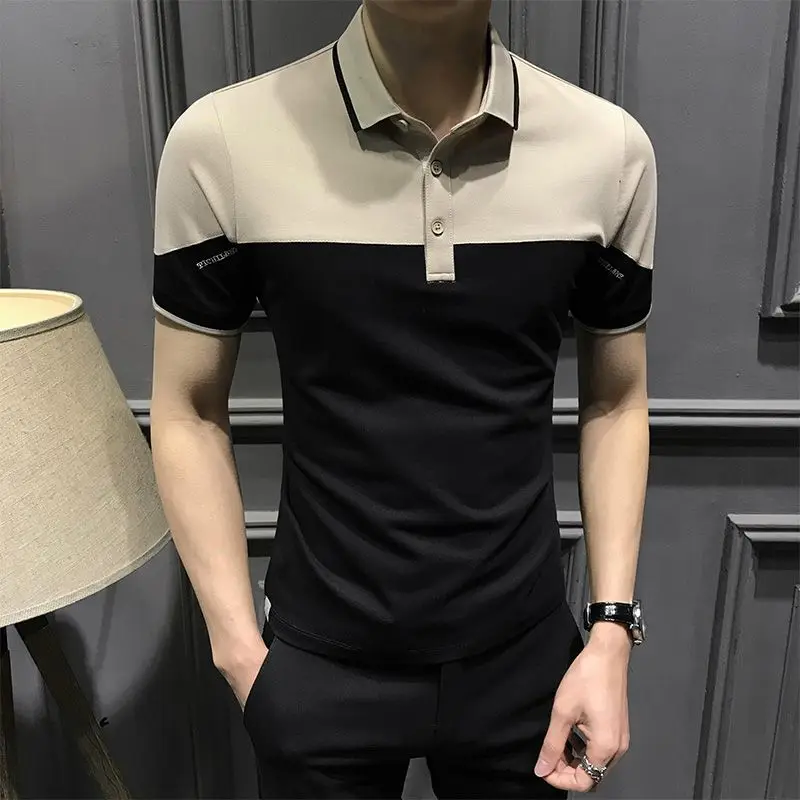 Polo Men's T-shirt Summer Streetwear Clothes Cotton Slim Fit High Quality with Collar Man Tee Shirts Top Heather Loose White Xxl