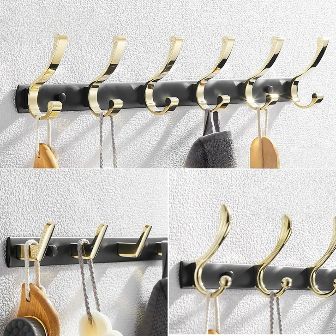 

Brass BathroomTowel Hanger Bathroom Clothes Hook Wall-Mounted Black Gold Towel Hook Bathrobe Hook Key Hat Bag Hanger Bathroom