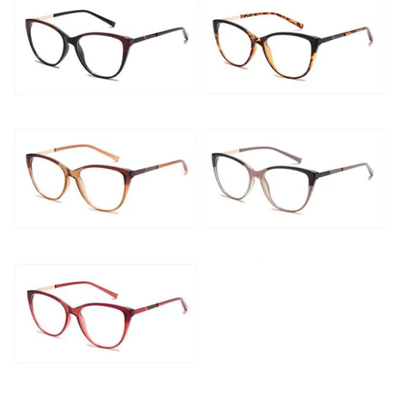 Feminine Optical Myopia Glasses Vintage Brand Design Clear Cat Eye Blue Light Blocking Glasses Women Eyeglasses Degree 0 to -6.0