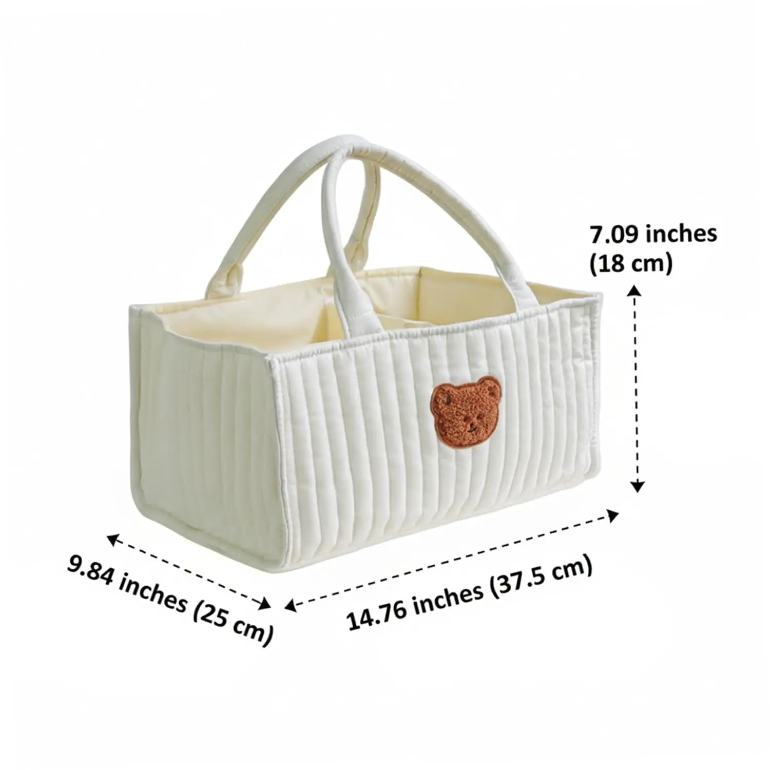Diaper Organizer Soft Sturdy Fabric Quilted Provides Easy Portability And Chic Nursery Style