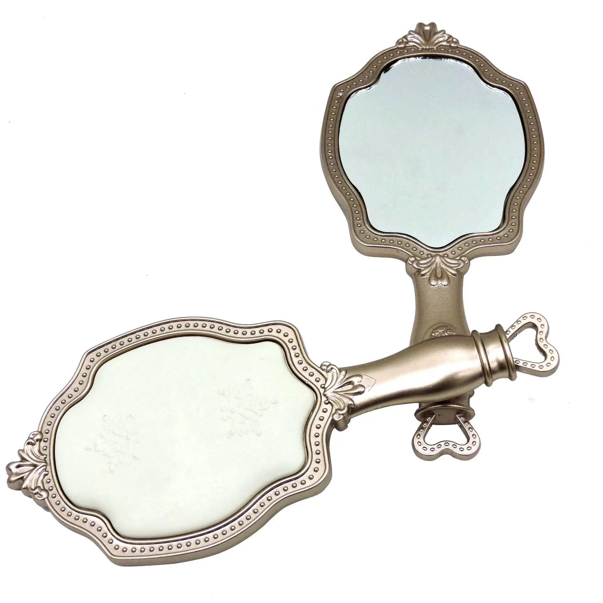 Girls Cosmetic Vintage Vanity Mirror Princess Mini Make-up Hand Held Makeup Unique Gift for Girl