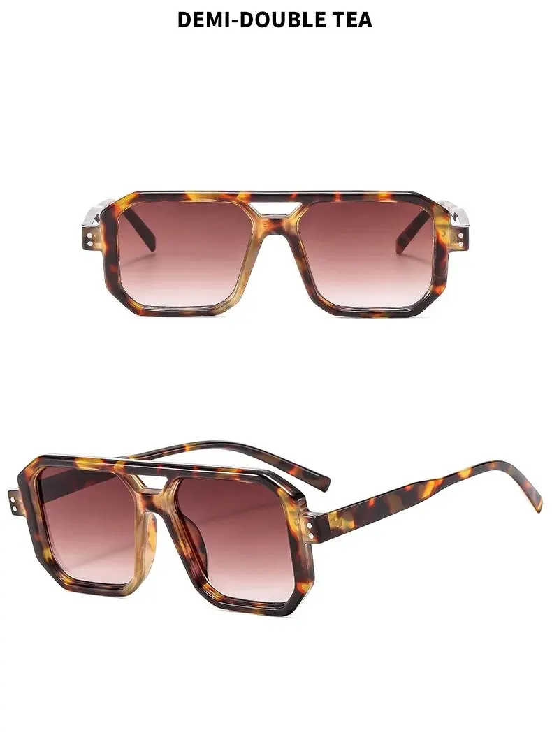 Lässige Sonnenbrille mit doppeltem Träger und Vollrahmen für Männer und Frauen, UV-beständige Sonnenbrille UV400 – Detail 9