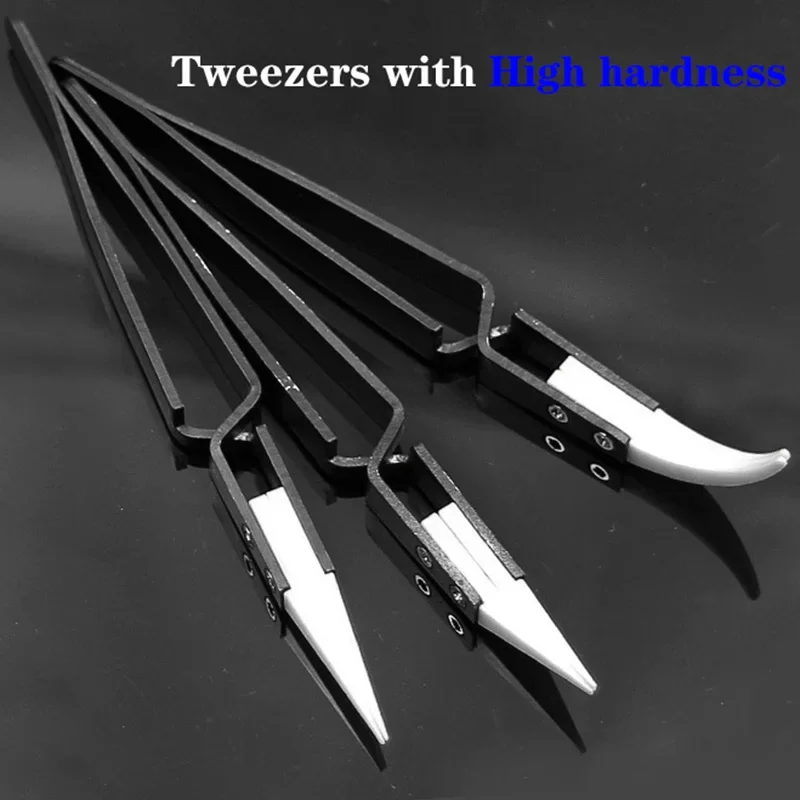 

Ceramic Tweezers Anti-static Straight Curved Pointed Tweezers Stainless Steel Electronic Cigarette Industrial Ceramic Tweezers