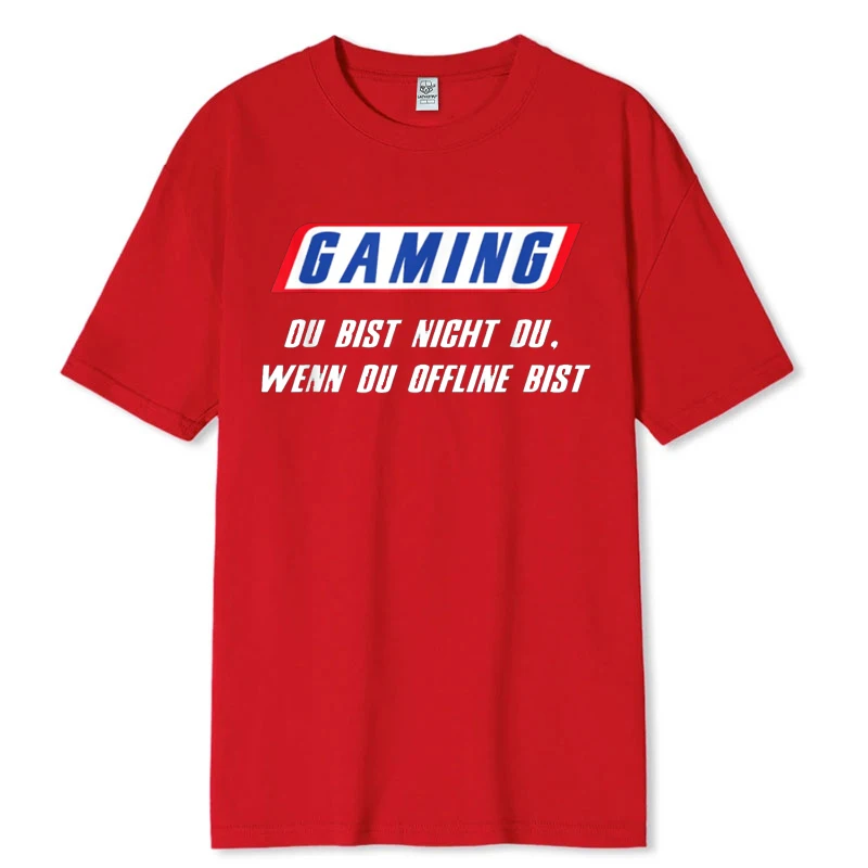 مضحك الألمانية تي شيرت الألعاب Du Bist غير دو وين دو غير متصل Bist القطن الأسود لعبة فيديو عاشق هدية فكرة بلايز الرجعية عادية