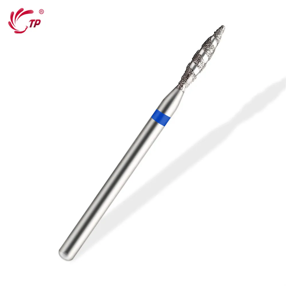 TP 1/2 個トルネード炎ダイヤモンドネイルドリルビットフライスカッターペディキュアダイヤモンドバリ電動ポリッシャーアクセサリーツール