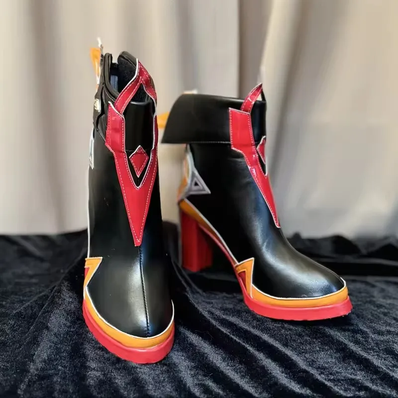 Mavuika Shoes Game Genshin Impact Mavuika “Pyro Archon” Cosplay Shoes High Heel Woman Boots