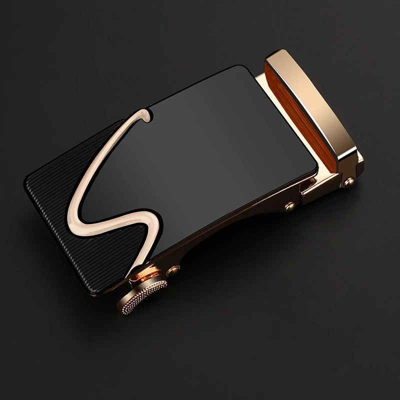 حزام أزياء رجالي، حزام بإبزيم معدني من الجلد عالي الجودة مكون من طبقتين، مناسب لسراويل العمل والجينز. #5