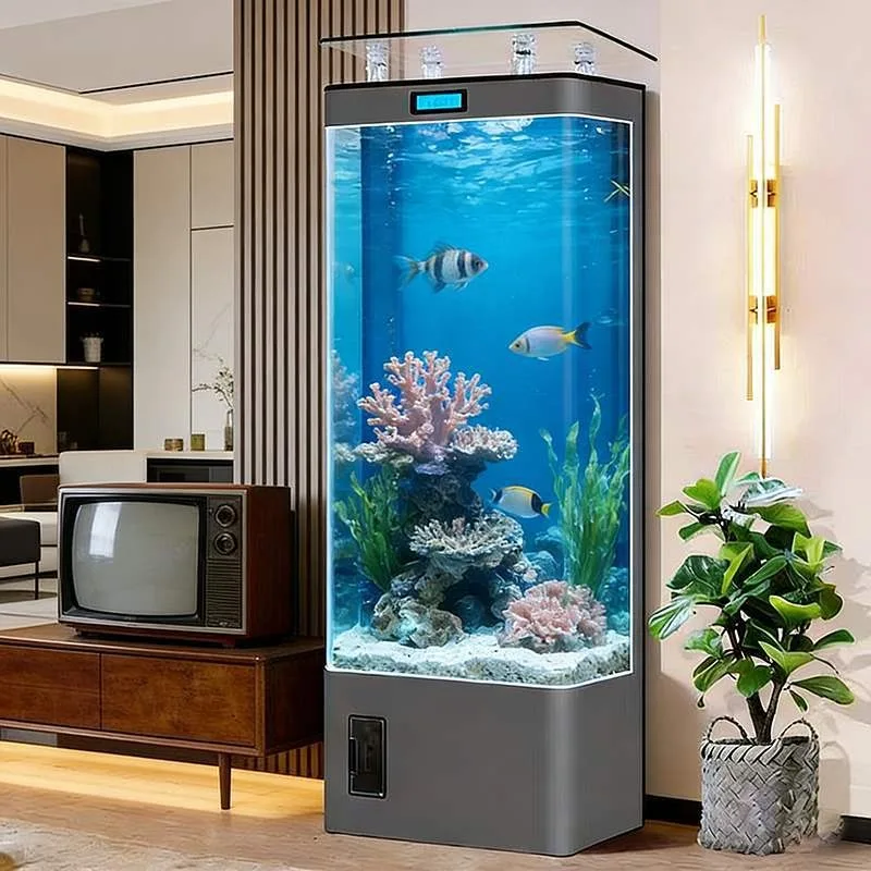 Vertical Floor Aquarium, Mid Size, Built-in Filter, Eco Friendly Water Circulation