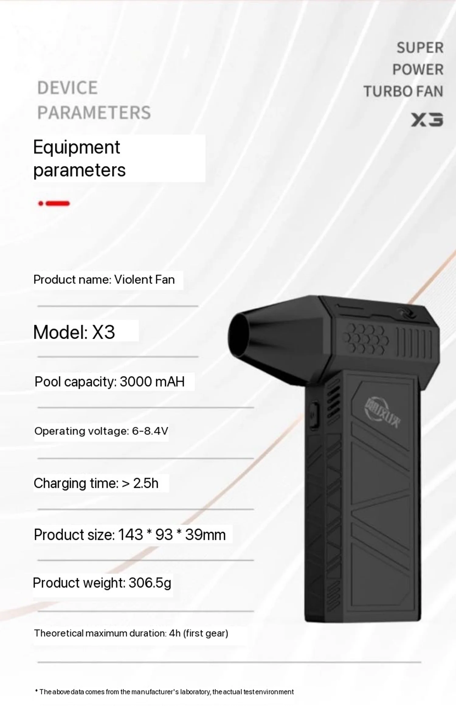 TURBO X3 Turbine Fan 130000 RPM Powerful Snow blowing Car Dust Removal Cooling Camping Electric Fan Strong Wind Blowing Machine