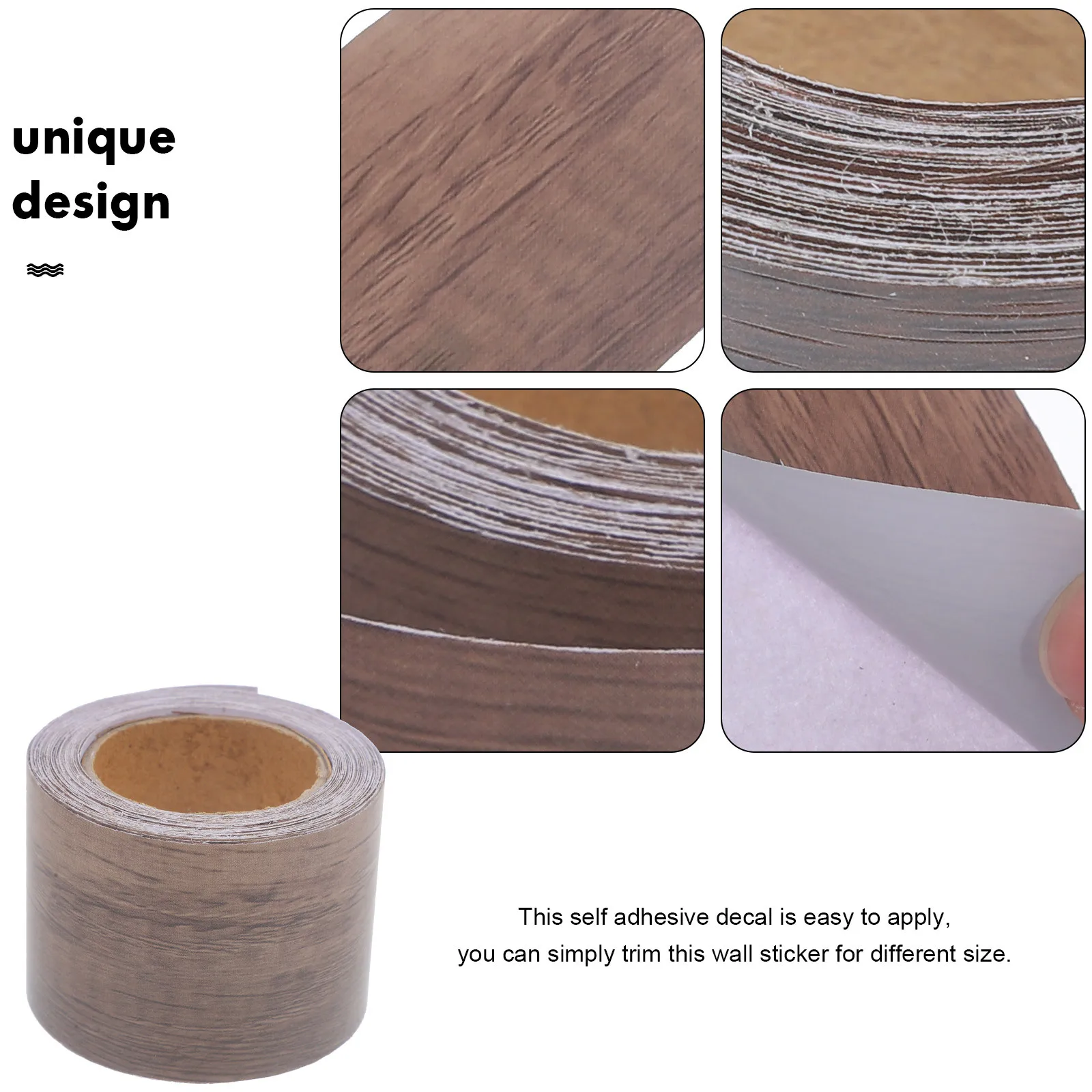 

1 Roll Pvc Self-Adhesive Wood Grain Tape Wall Sticker Repair Patch For Furniture Cabinet Edge Banding Trim Decor Household Edges