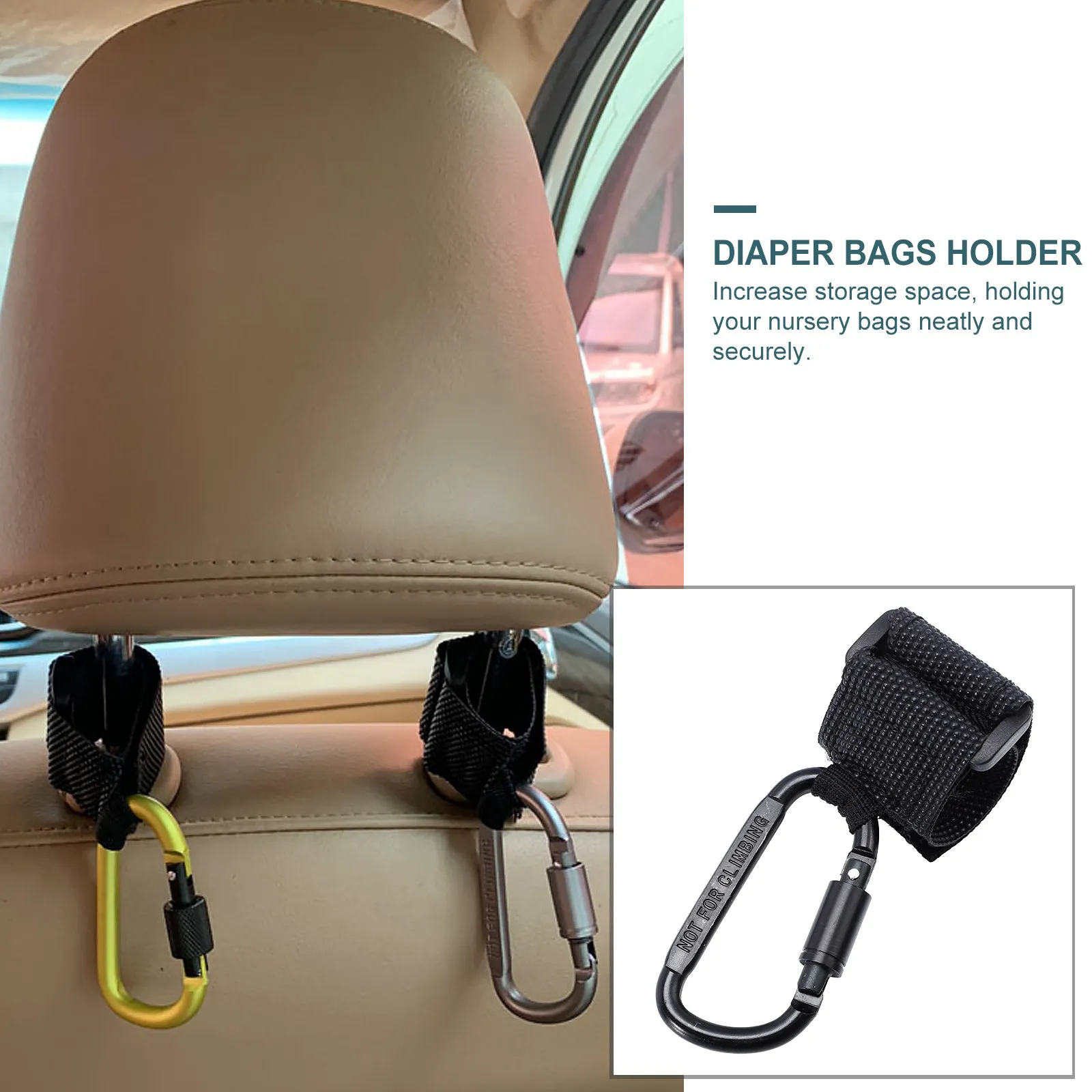 

2Pcs Stroller Hooks Non-Slip Hangers Pram Pushchair Bag Hanging Hook Durable Rotatable Easy Install Remove Pushchair Hooks