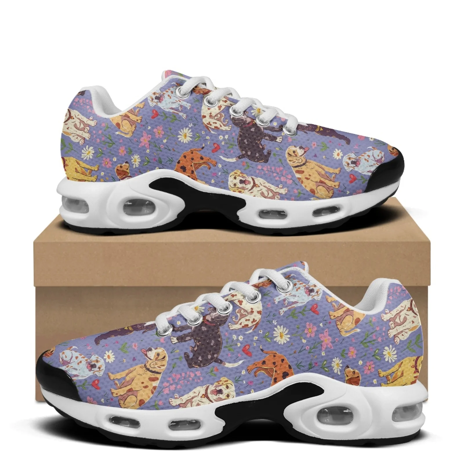 XIXIRIMIDO Air-Cushioned Sneakers Women's Running Shoes Men's Commuter Shoes Lightweight Breathable Soft Comfort Cartoon Dog