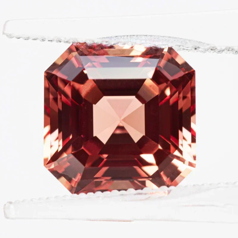 Top Lab Grown Sapphire Sunset Orange Color Square Chamfer Cut VVS1 Selectable AGL Certificate Charms DIY