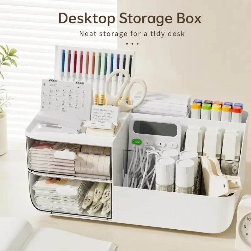 Simple desktop storage box - multi-functional home coffee table, office small items, skincare products, stationery organizer box
