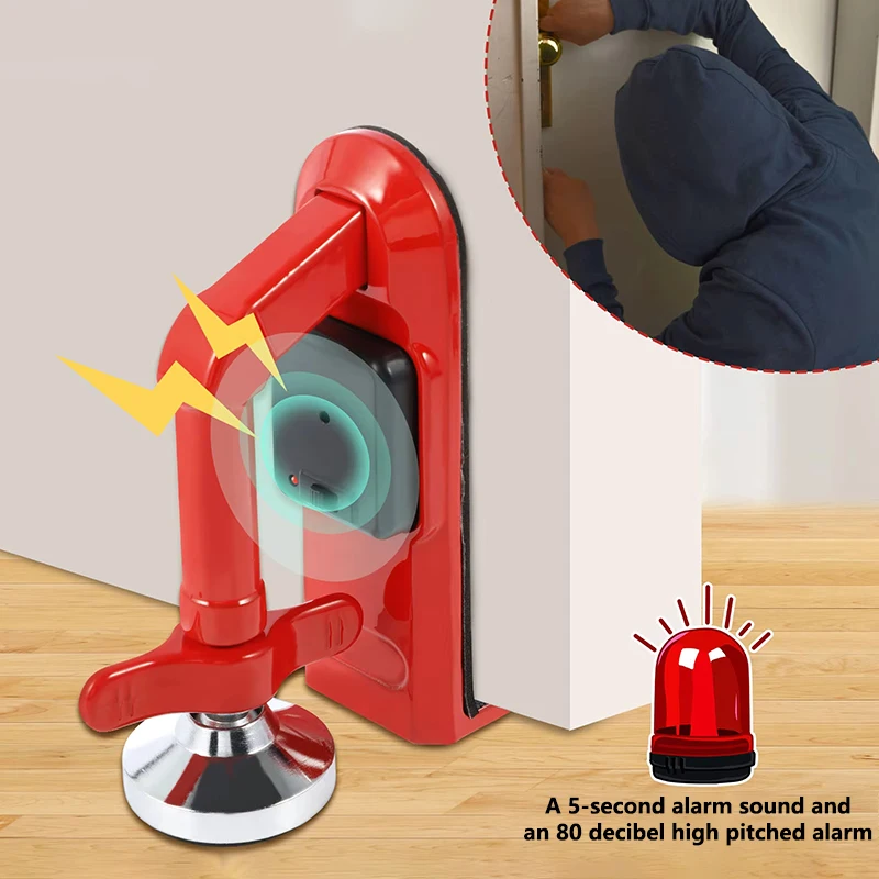 

2026 New Portable Alarm Door Stopper Alloy Apartment Hotel Travel Security Door Lock Anti-Theft Door Lockdown Security Device