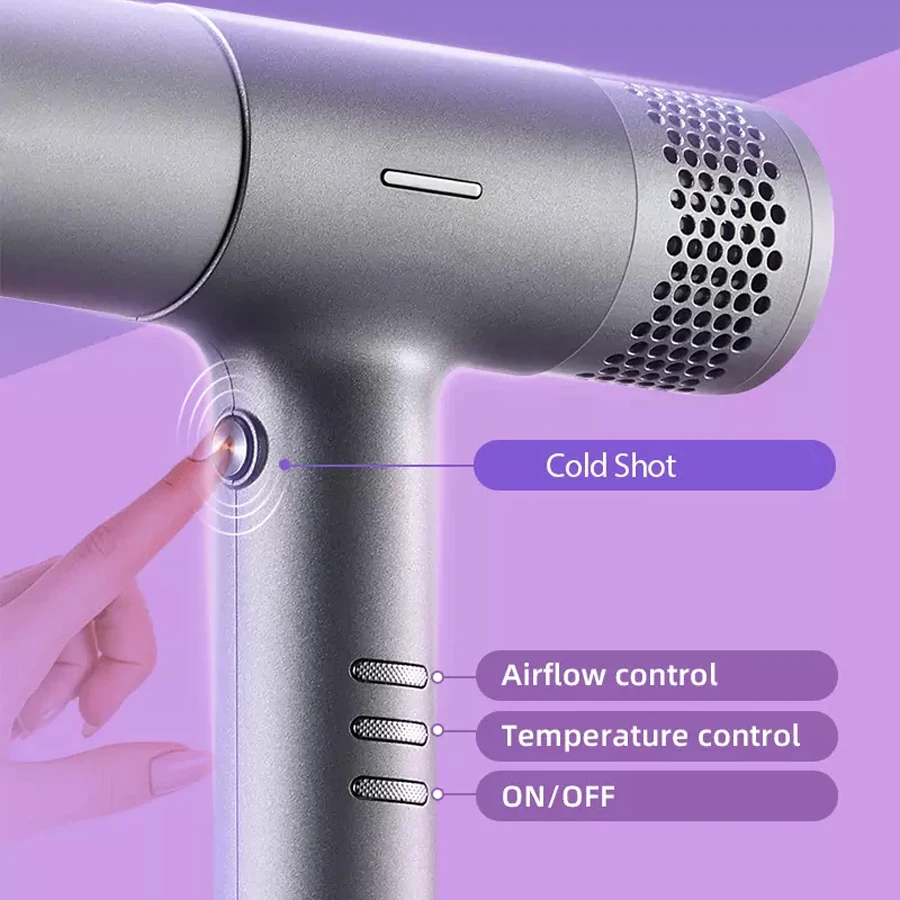 Professional Brushless Hair Dryer LCD Screen Negative Ion Blower Hot And Cold Wind High Speed BLDC Motor Salon Hair Styling Tool