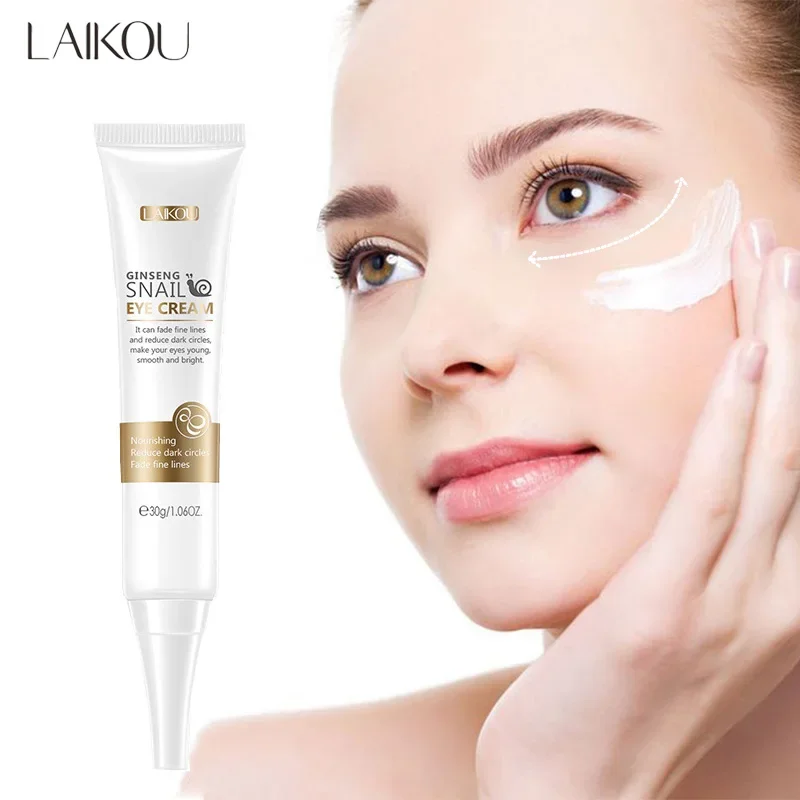 LAIKOU Snail Eye Cream Niacinamide Moisturizing Remove Dark Circles  Eyes Bags Puffiness Fades Fine Lines