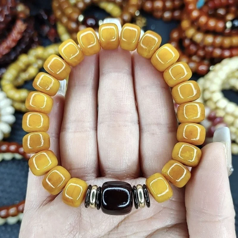 

Браслет из жёлтых бусин Oily Jade Mixture Bone Yellow, 12 мм, модный, универсальный