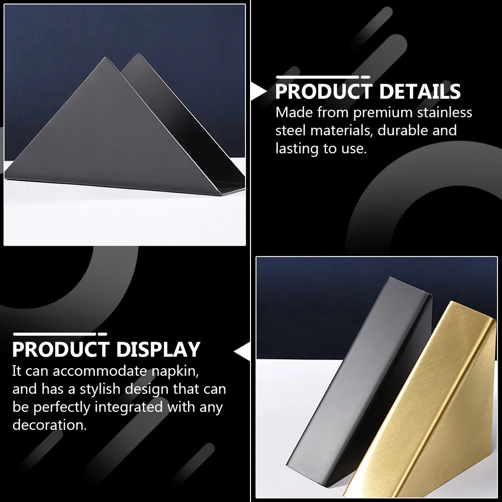 

Стильный треугольный держатель для бумажных полотенец из нержавеющей стали, компактная подставка для салфеток для дома и офиса, стойка для хранения и демонстрации салфеток