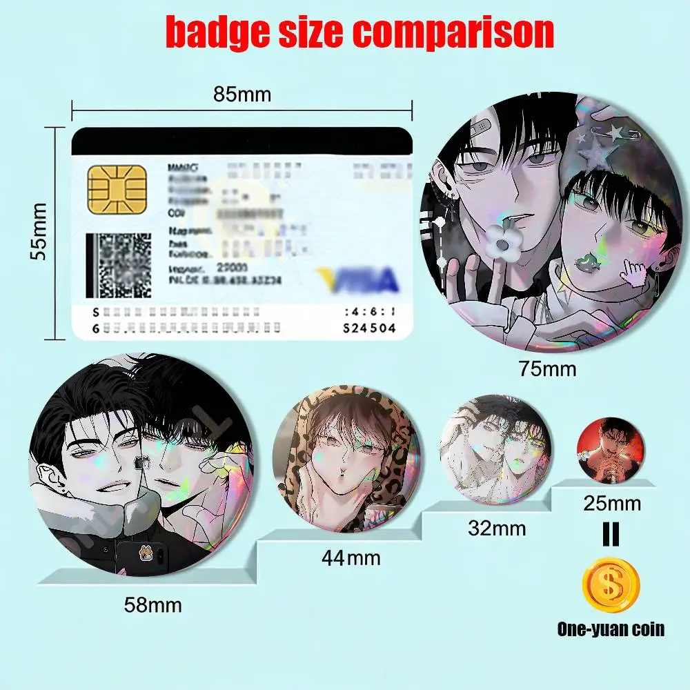 cartoon Secretive XX Badge on Backpack Clothes decoration Tinplate Round Brooch Funny Custom Gifts for Friend