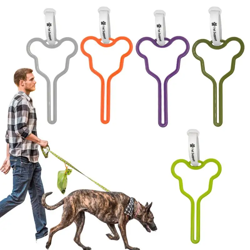 Soporte para bolsas de caca de perro, 5 piezas, soporte para bolsas de residuos de cachorros, portador para correas, dispensador para bolsas de caca de perro, accesorio para caminar, correr y bicicleta