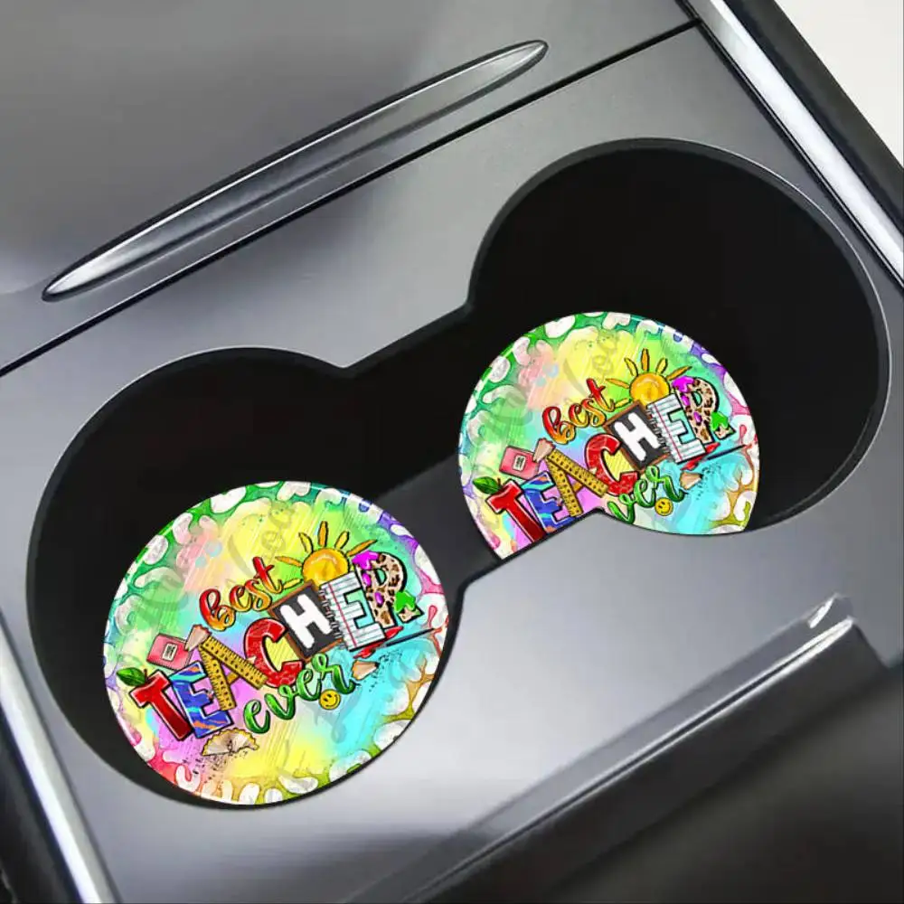 Absorbent Auto Drink Coaster Mats Vehicle Interior Cup Holder Accessories For Men Women