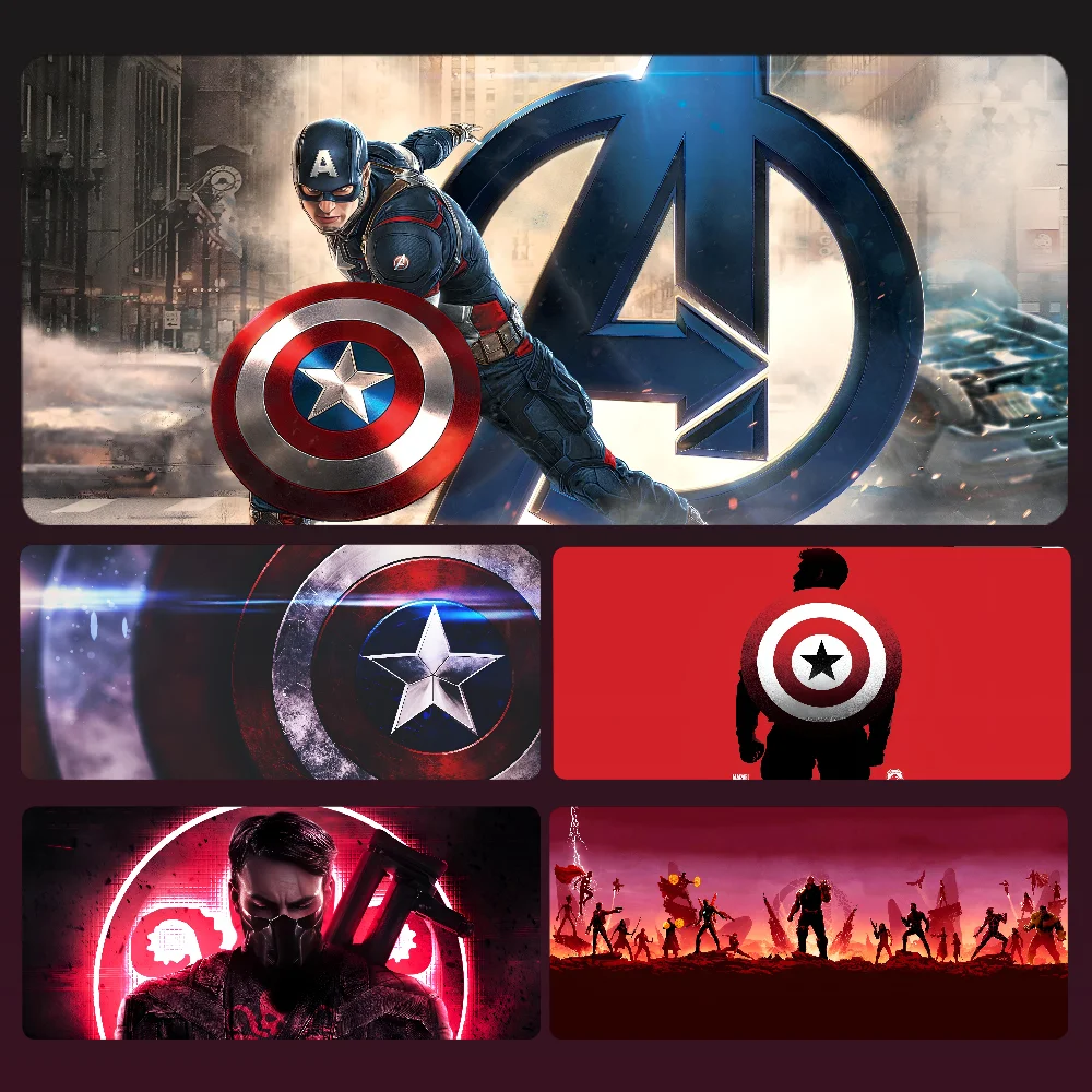 

M-marvel C-Captain America Mousepad Mouse Mat Desk Mat With Pad Gaming Accessories Prime Gaming XXL Keyboard Pad