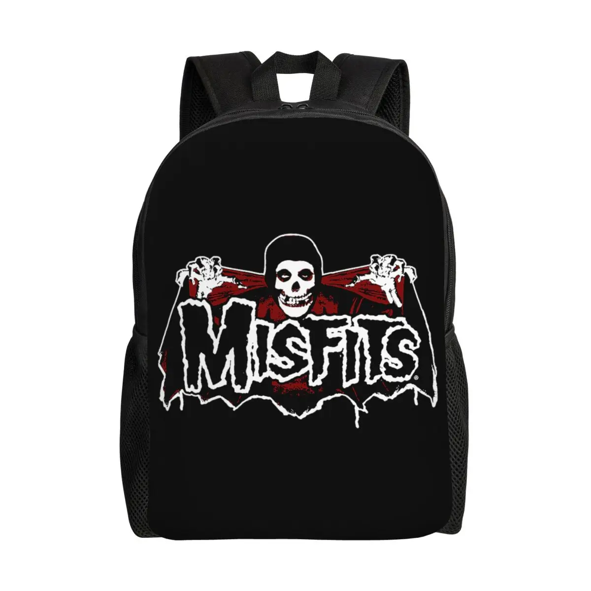 

Рюкзак Misfits с черепом и летучей мышью на заказ для мужчин и женщин, водонепроницаемая школьная сумка из тяжелого металла с принтом, сумка для книг