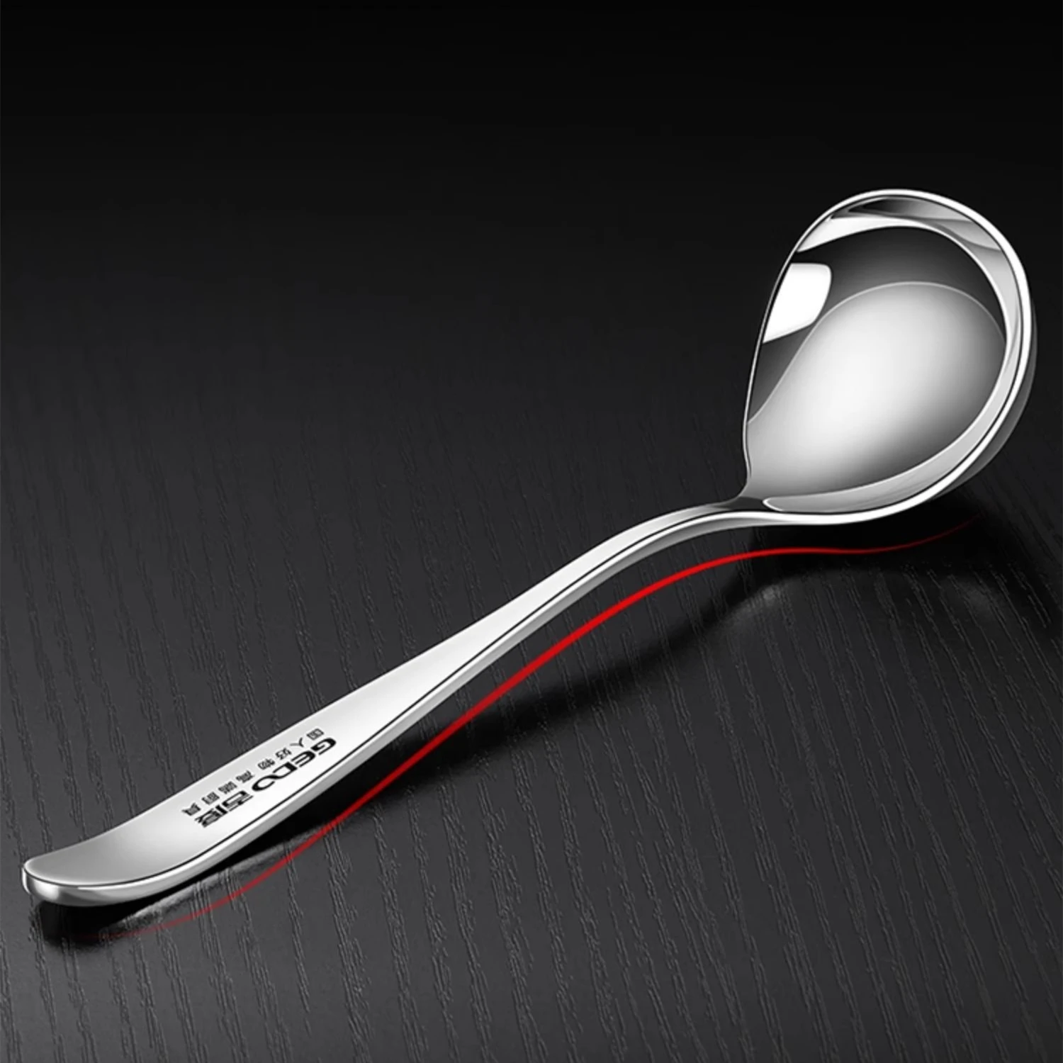 

LFGB Certification Pure 304 Stainless Steel Soup Ladle 3.5mm Ultra Thick Handle Ramen Spoon Well Polished Serving Tableware