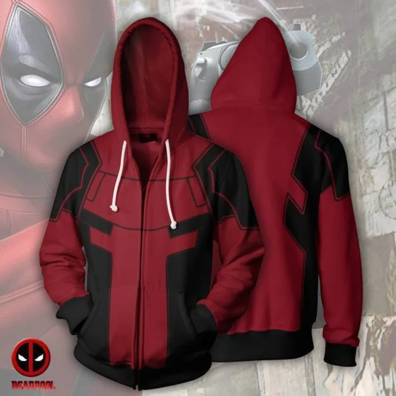 Miniso Deadpool Wolverine Superhero Cosplay Hoodie Pullover Casual Tracksuits Autumn Jacket Oversize Sweatshirts Anime Costume