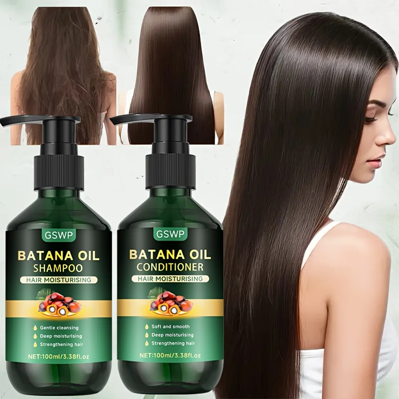 

Набор шампуня и кондиционера GSWP с маслом батаны: глубоко увлажняет, восстанавливает, придает блеск и гладкость, успокаивает кожу головы. 100г+100г.