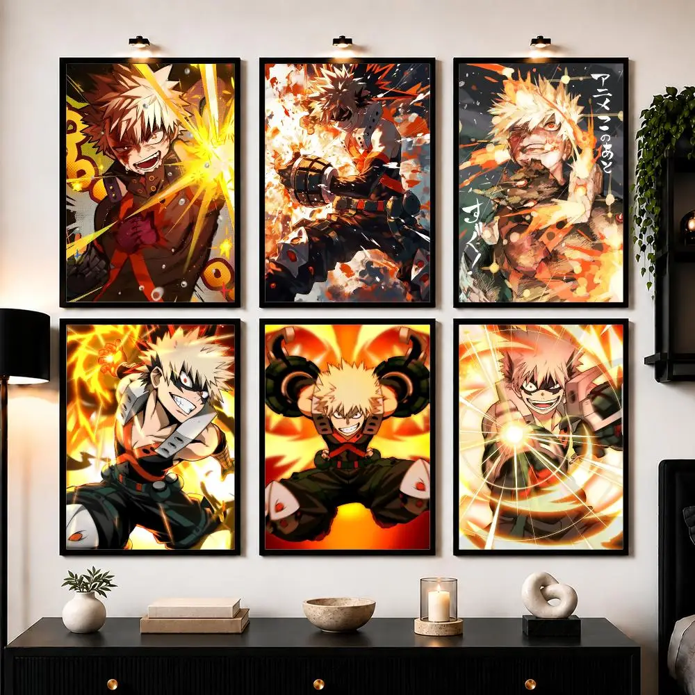 Anime B-Bakugo K-Katsuki Poster Wall Art Sticker For Living Room Bedroom Bar Home Decor Mural Painting Decoration