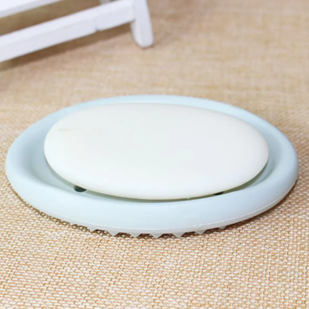 Silicone Soap Dish Oval Shape Soap Drainer Tray for Bathroom Sink Shower Bathtub Kitchen Countertop Prevents Melting Enhances