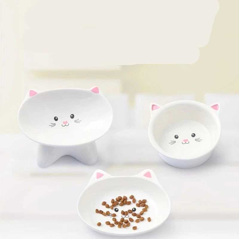 New Cute Patterns Ceramic Pet Bowl Cute Cat Bowl Water Basin Dog Pot Pet Drinking Eat Bowl Round Ceramic Bowl Feeders