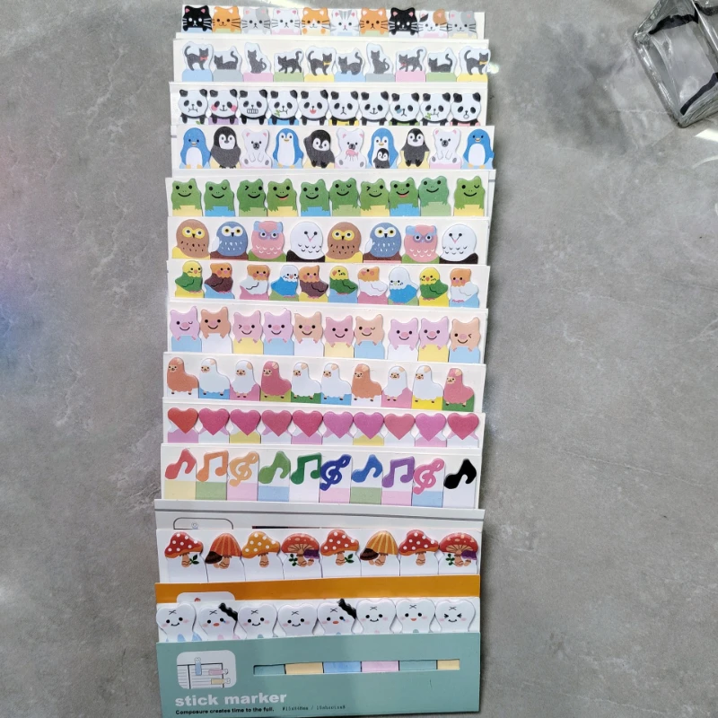 Korean Kawai Stationery Rows Sitting Little Flower Cat Black Cat Sticky Notes N Times Sticker Cartoon Creativity Pepsi Lovely