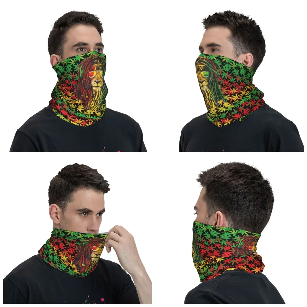 Rasta dreadlock discutant de Juda round planchers f Stuff Neck Cover, Jamaica Reggae Colors, Rastafari Bandana planchers f, Rastaman Balaclava