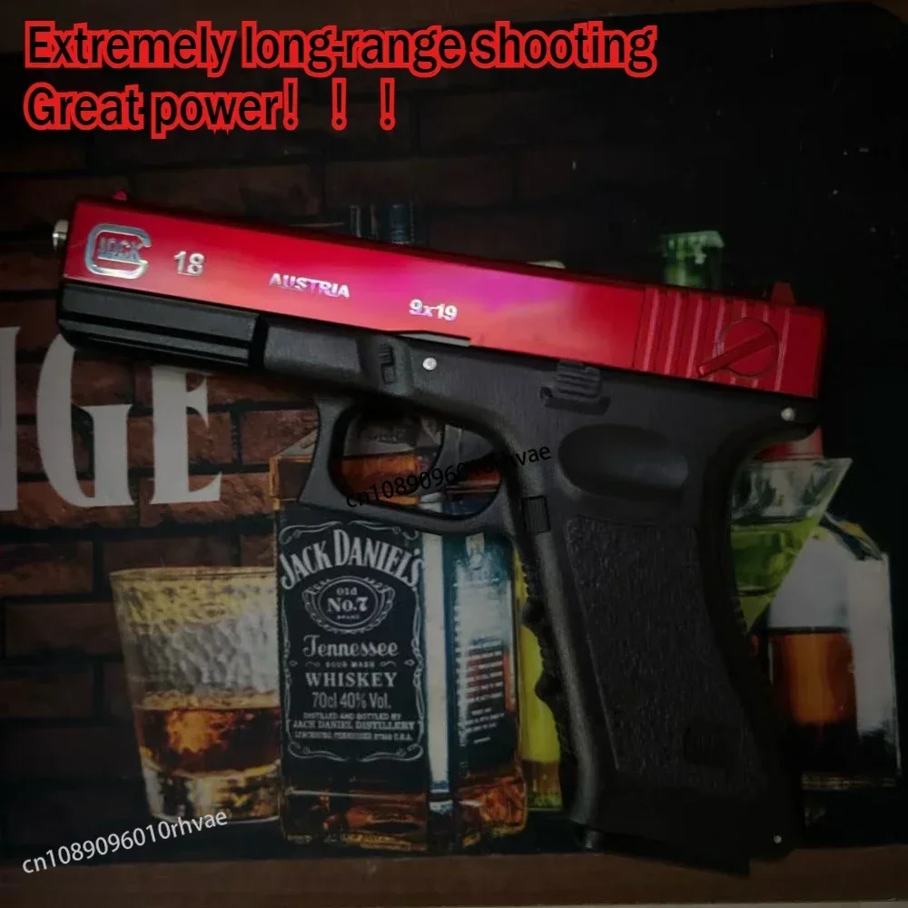 مسدس معدني أسود جديد لعام 2025 مسدس محاكاة قتالي خارجي للرماية BB رصاصات للأولاد هدية عيد الميلاد والكريسماس