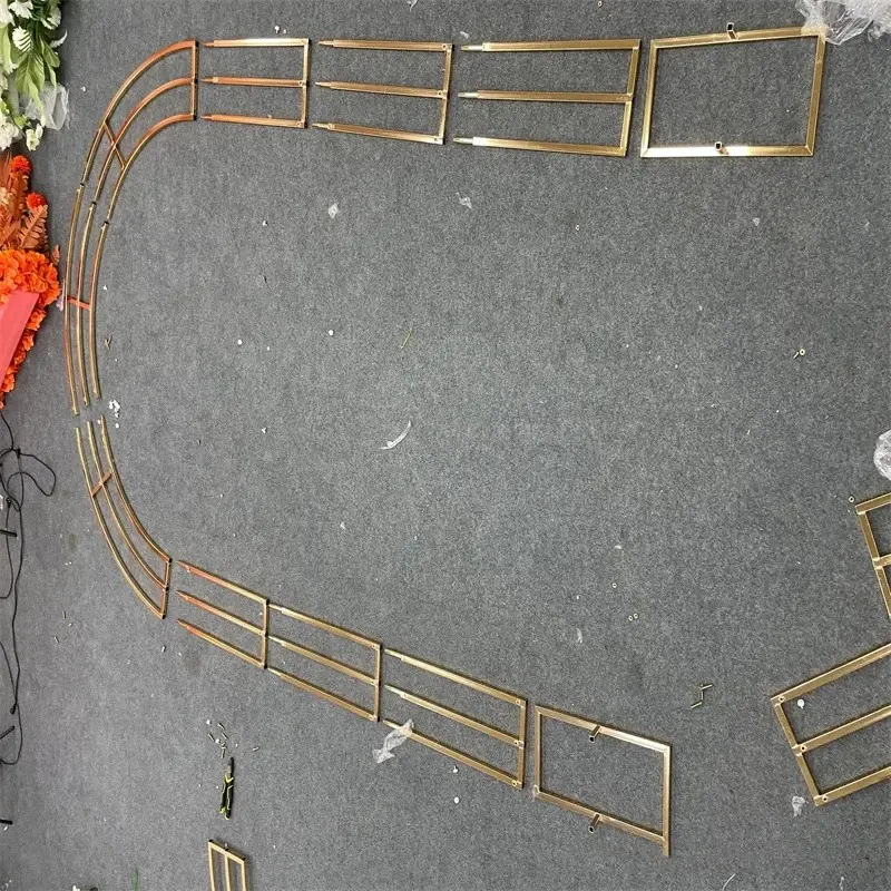 1pcs/3pcs)Marriage Events Gold Flower Stand Party heart Stage Flower Arch Frame Stand Wedding Decoration Backdrops