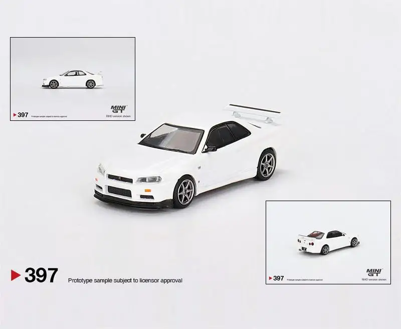 

MINI GT 1:64 #397 Nissan Skyline GT-R (R34) V-Spec N1 Diecast Model Race Car Kids Toys Gift