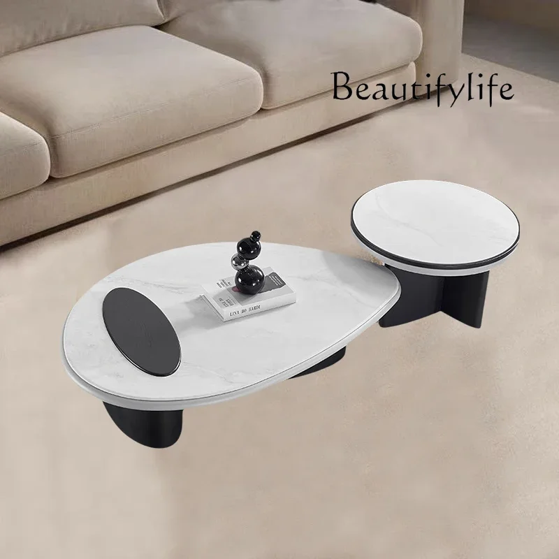 

FG17Italian minimalist marble coffee table combination creative special-shaped living room household small apartment high-end se