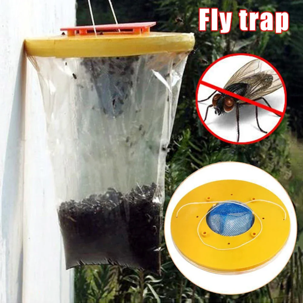 1-10pcs Hanging Fly Catcher Trap Insect Bug Killer Flies Catching Bag for Outdoor Farm Fly Trap Control Garden Flycatcher