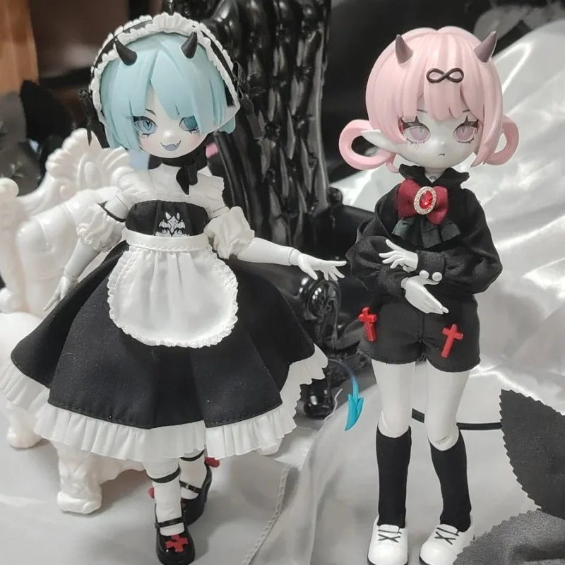 

Подлинная 1/8 слепая коробка Bjd, подвижная кукла с рогами дьявола, крутой стиль, орнамент, изысканная кукла, креативная настольная игрушка с семью грехов, подарок