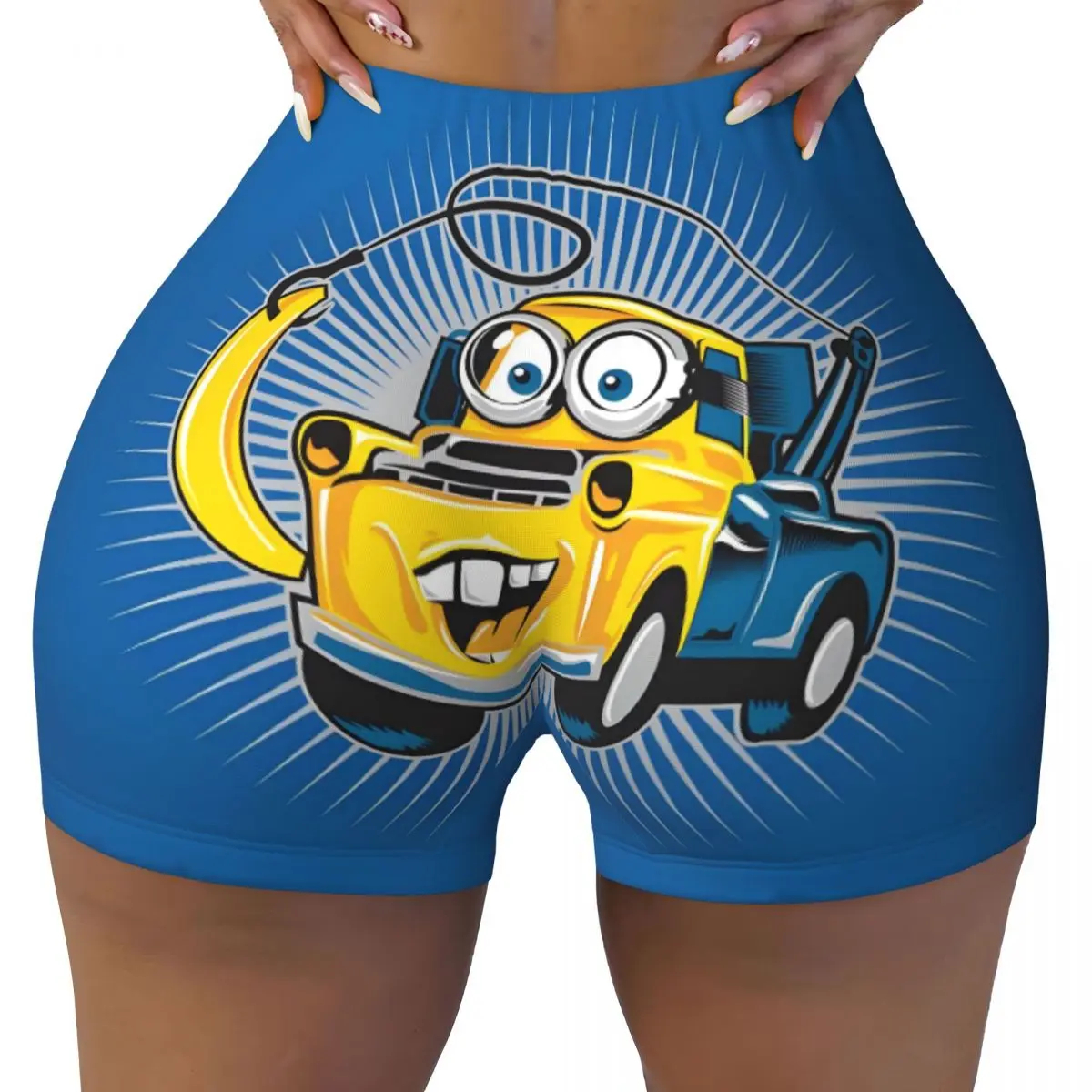 

Custom Lightning McQueen Gym Volleyball Biker Shorts for Women Cars Anime Workout Yoga Shorts
