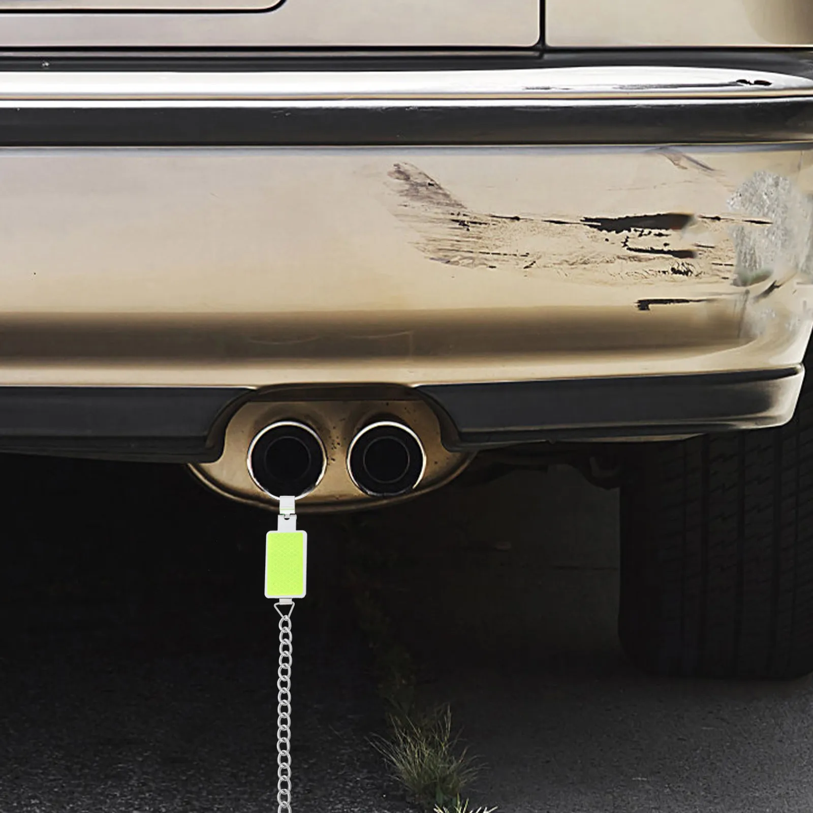 Car Anti Static Strap Green Hanging Type Static Ground Electrostatic Belt For Auto Exhaust Durable Safety Night Driving