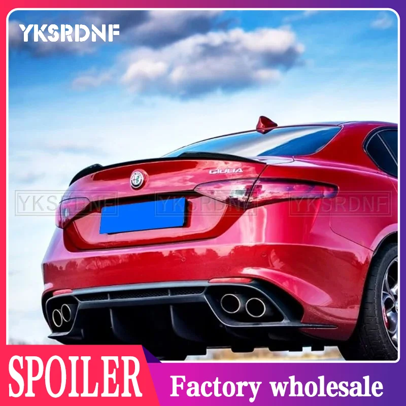 

Для Alfa Romeo Giulia 952 V стиль задний спойлер крышки Giulia 2.0T 2.2d 2016-2022 задние крышки спойлера багажника обвесы тюнинг