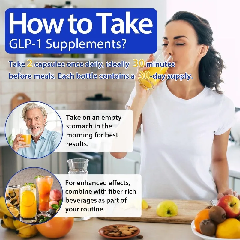 GLP 1 Supplement Containing Akkermansia Probiotic Capsules for Metabolism, Digestion, and Intestinal Health - Vegan, 60 Capsules - Image 3
